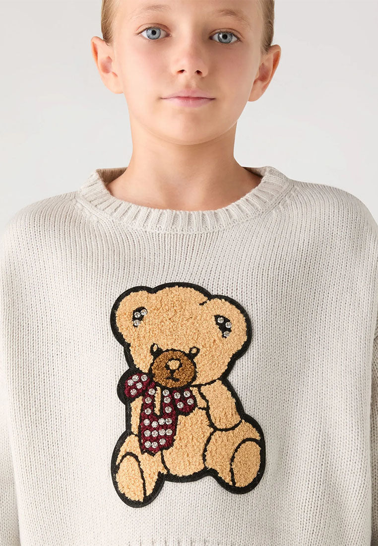 Cropped top with bear patch for Girls