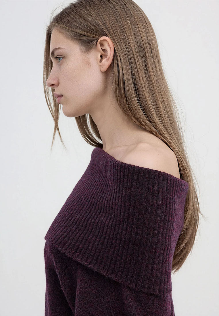 Women's Plain wide-neck top