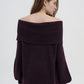 Women's Plain wide-neck top