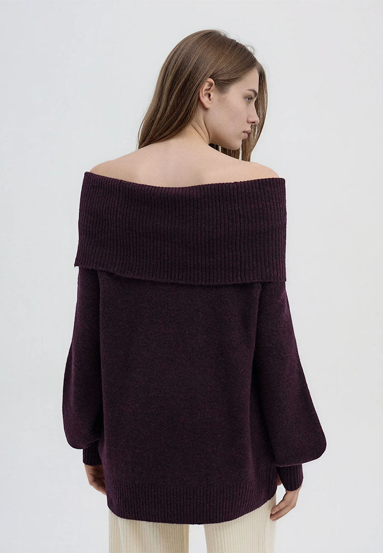 Women's Plain wide-neck top