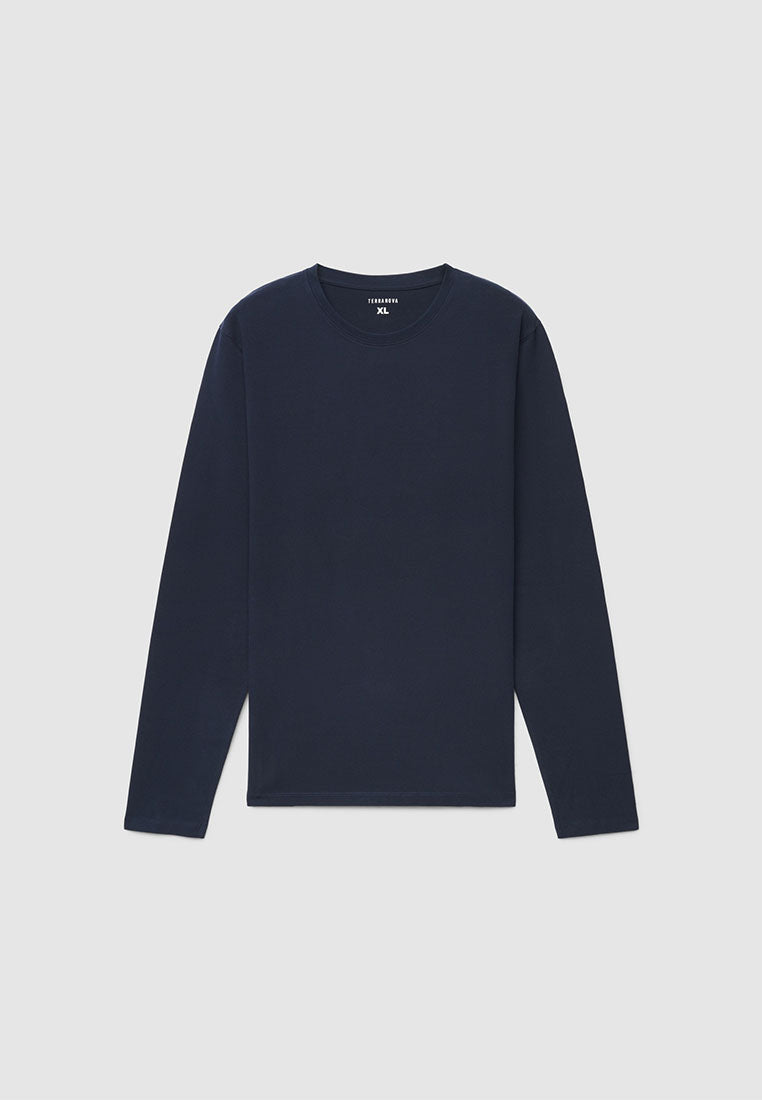 Men's Minimalist Crew Neck Long Sleeve Shirt