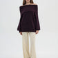 Women's Plain wide-neck top