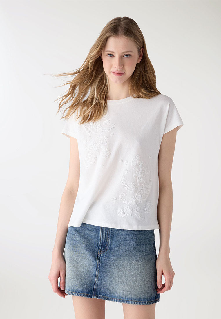 Women's Kimono-style Round Neck T-shirt