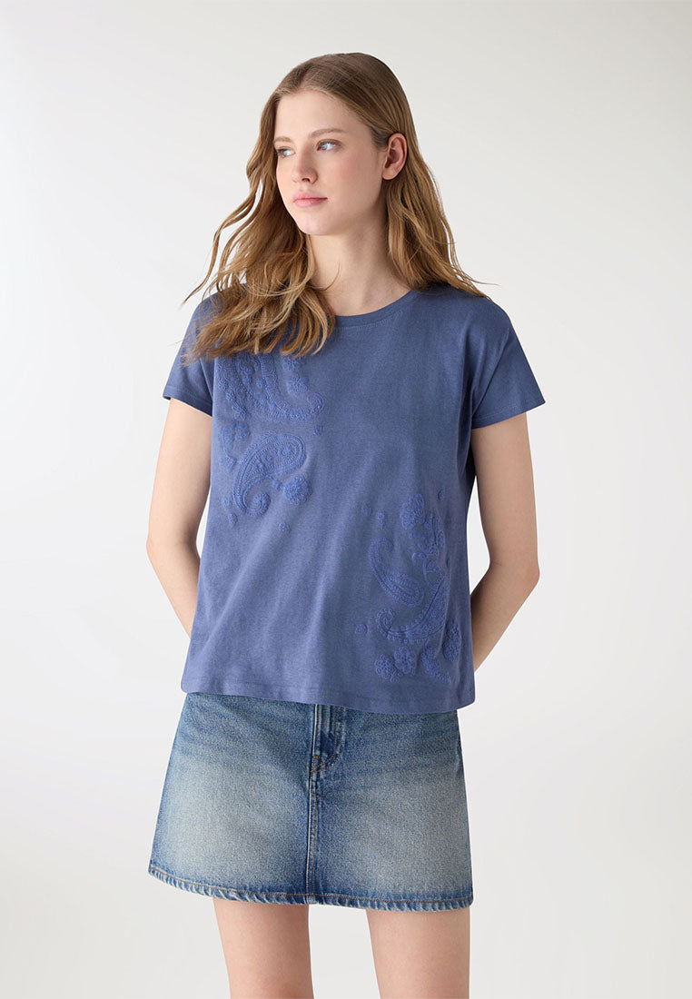 Women's Kimono-style Round Neck T-shirt