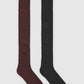 Women's Pack of 2 pairs of plain ribbed knee-high socks