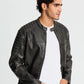 Men's Leather-look Biker Jacket