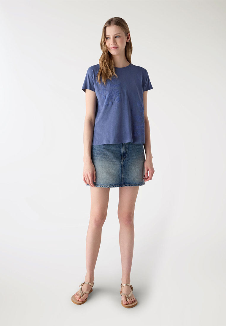 Women's Kimono-style Round Neck T-shirt