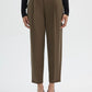 Women's Chino trousers with pleats and belt
