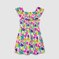 Floral Print Ruffle Dress For Girls