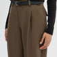 Women's Chino trousers with pleats and belt