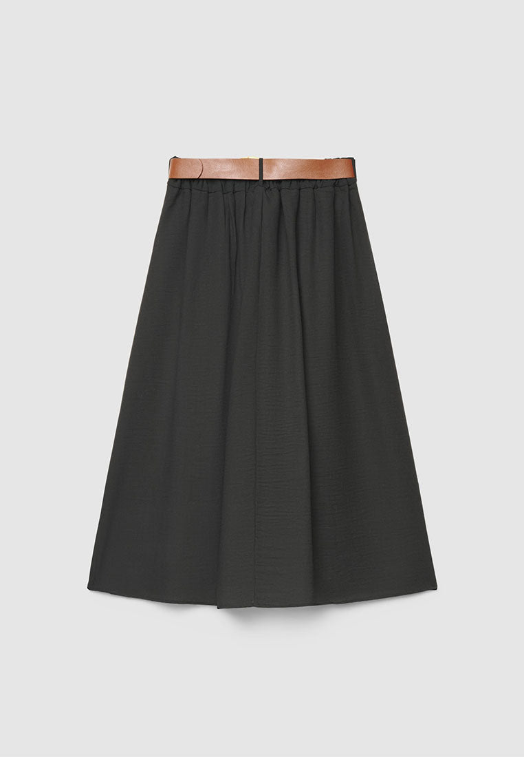 Women's Flared Skirt with Belt