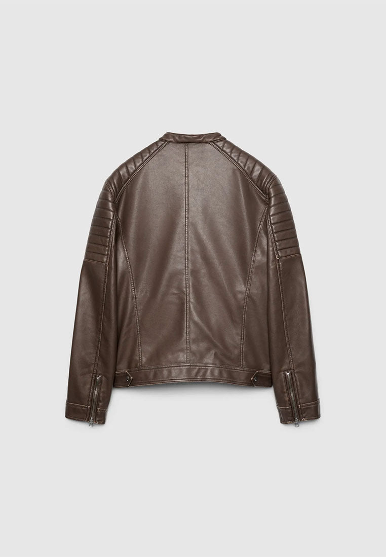 Men's Leather-look Biker Jacket
