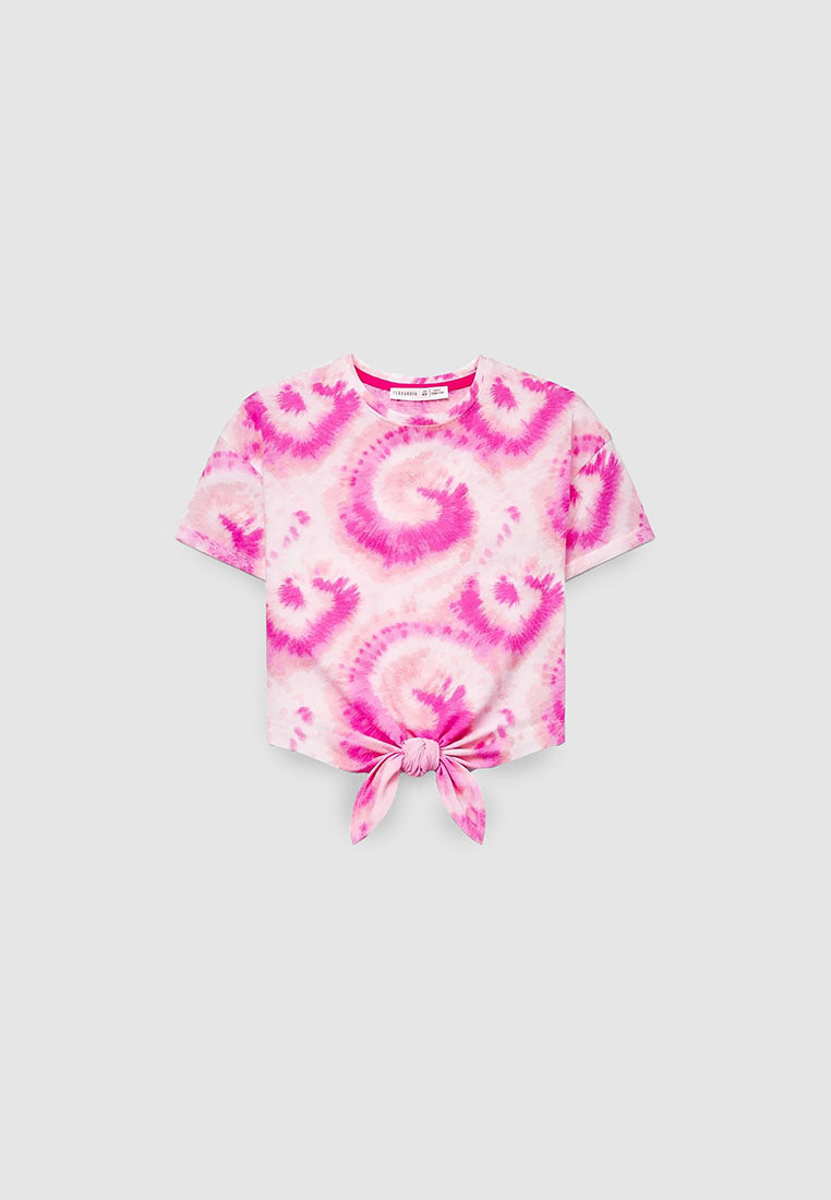 Knot Tie-dye Shirt for Girls