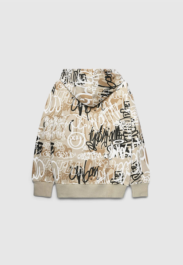 Hooded sweatshirt with graffiti print for Boys