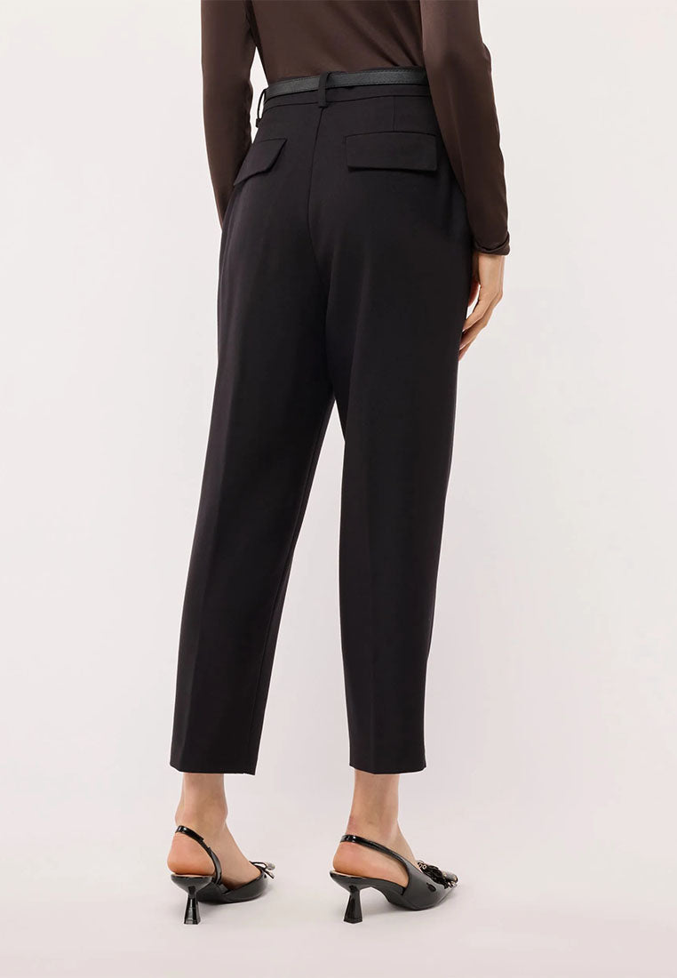 Women's Chino trousers with pleats and belt