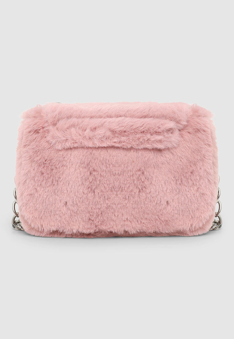 Synthetic fur shoulder bag for Girls