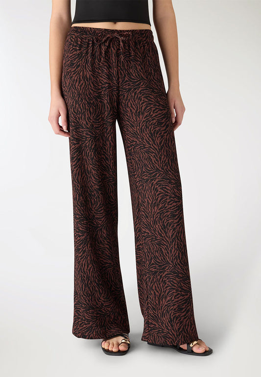 Women’s Zebra Print Wide-Leg Trousers