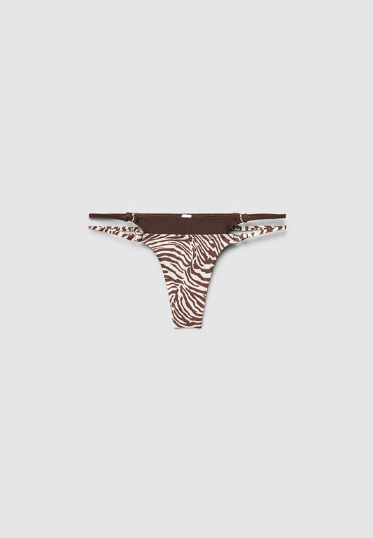 Zebra Print Brazilian Bikini Bottom
