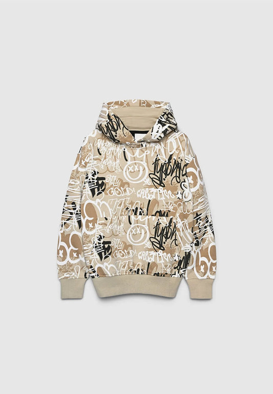 Hooded sweatshirt with graffiti print for Boys