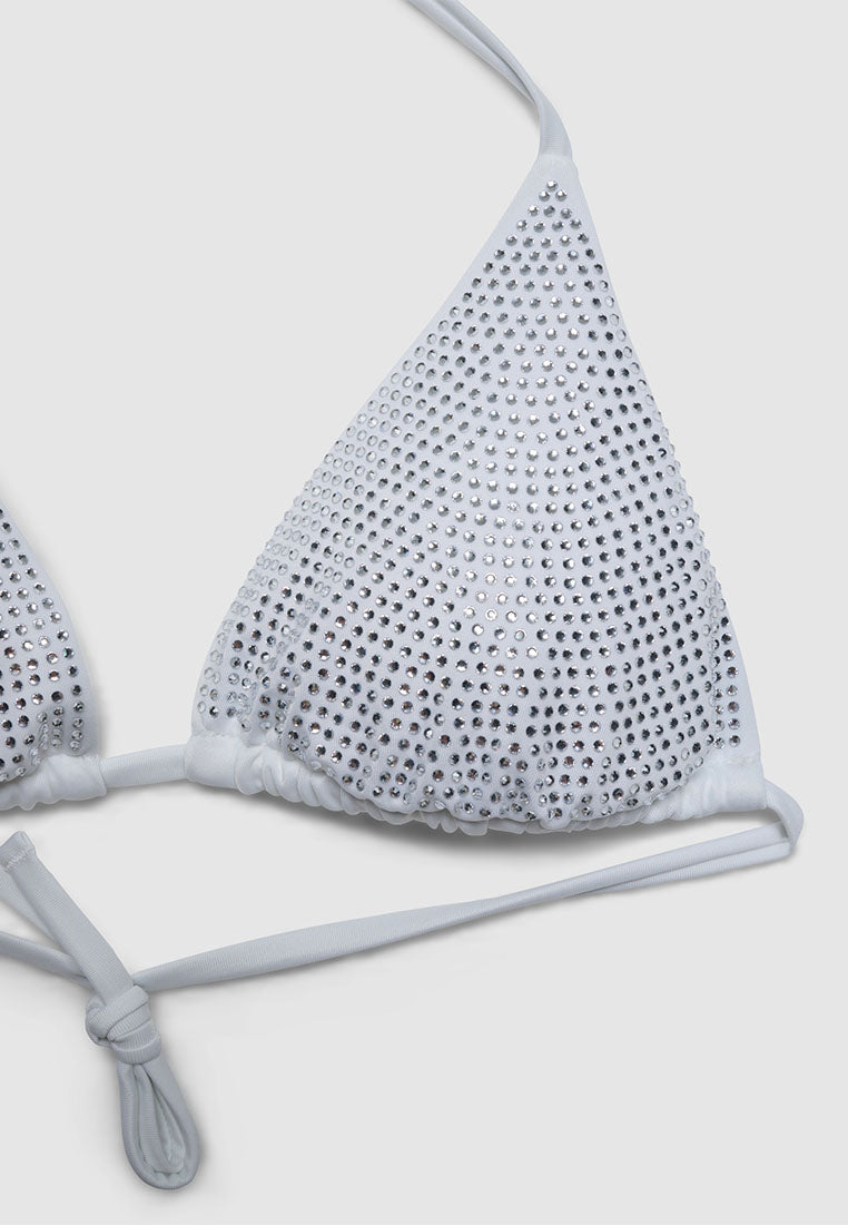 Women's Shimmering Triangle Bikini Top