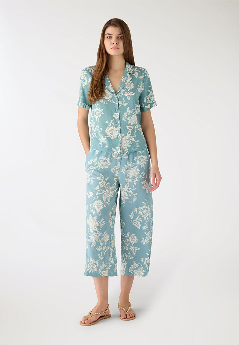 Women’s Cropped Floral Print Trousers