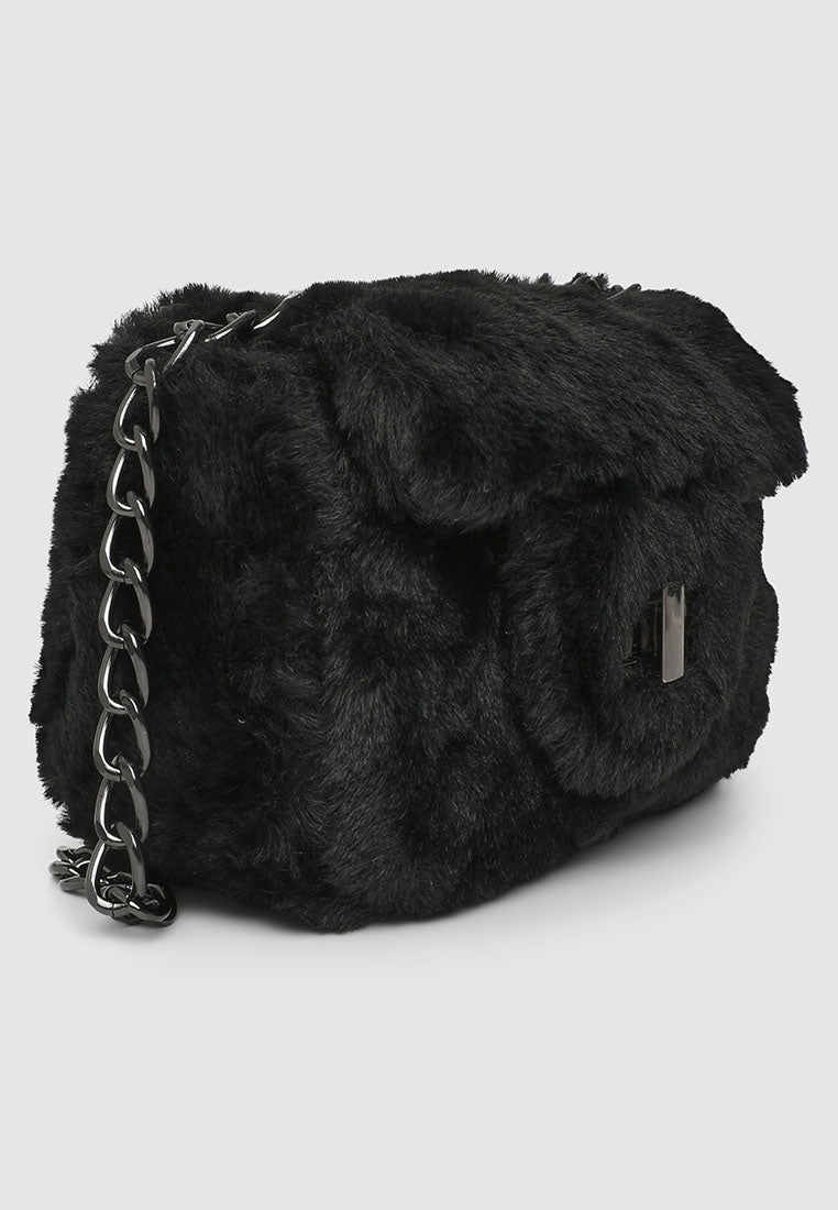 Synthetic fur shoulder bag for Girls