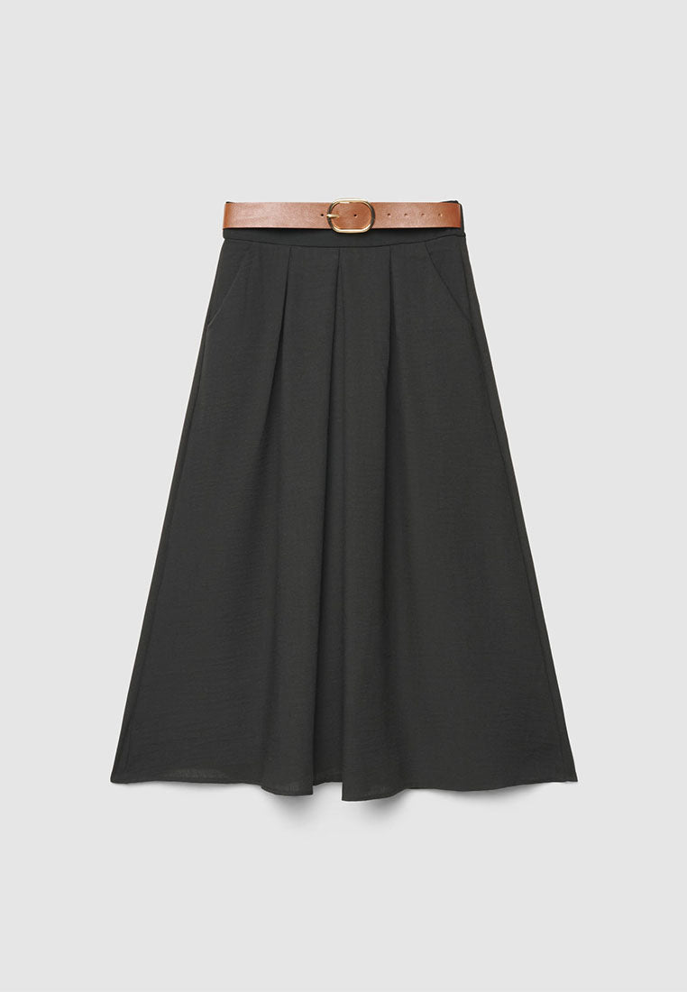 Women's Flared Skirt with Belt