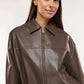 Women's Bomber Jacket with Leather-Effect