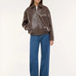 Women's Bomber Jacket with Leather-Effect
