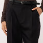 Women's Chino trousers with pleats and belt