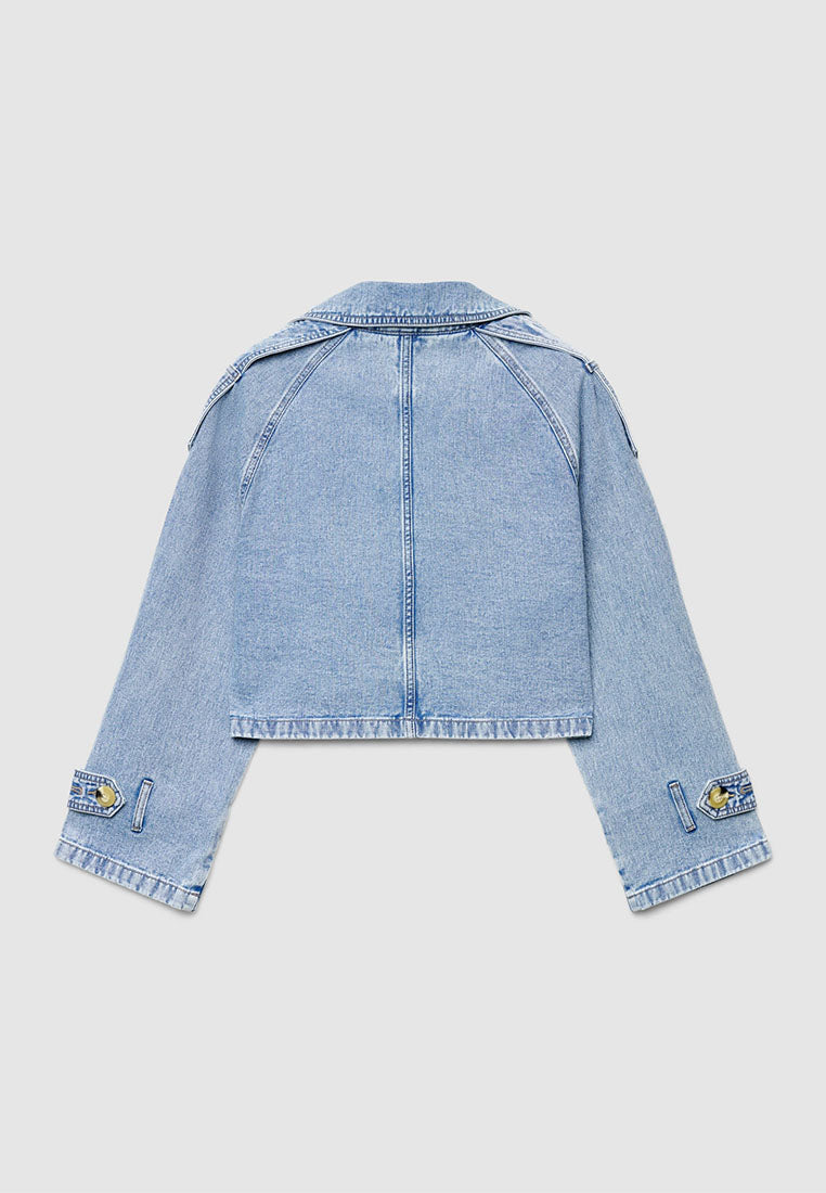 Women's Denim Short Trench Coat