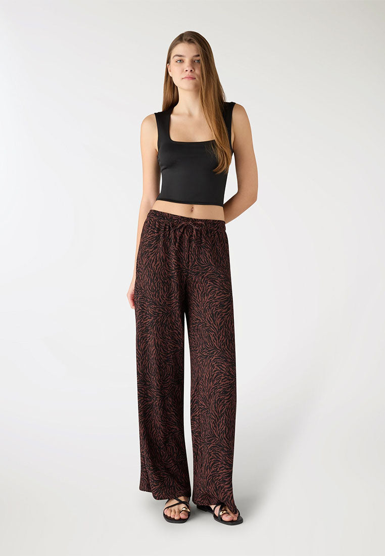 Women’s Zebra Print Wide-Leg Trousers