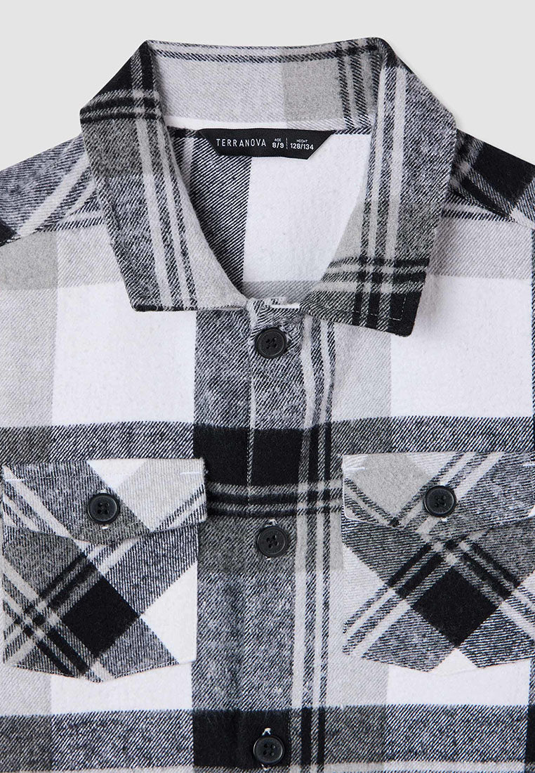 Checked shirt with pockets for Boys