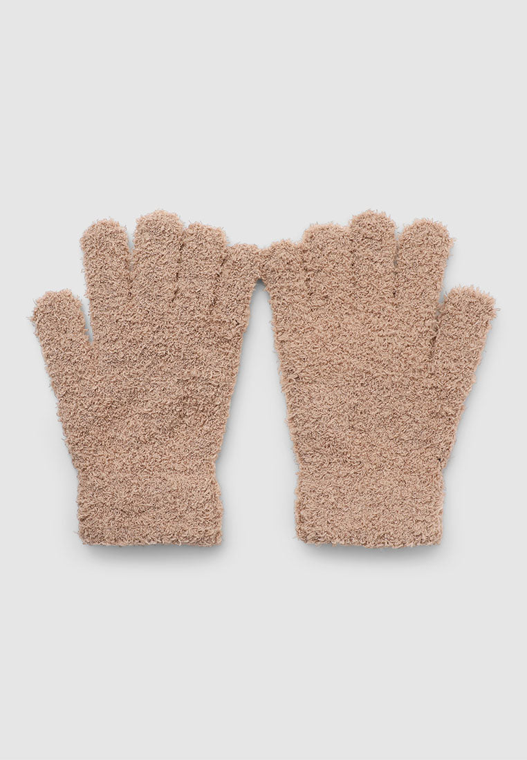 Women's Soft five-finger gloves in solid colour