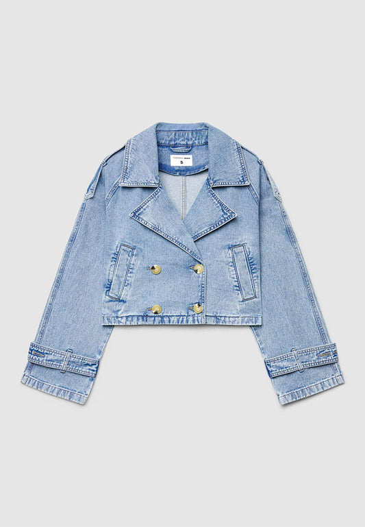 Women's Denim Short Trench Coat