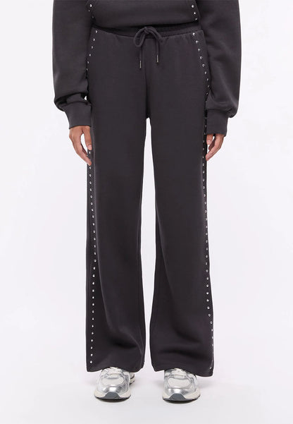 Women's Wide-leg Tracksuit Trousers with Studs