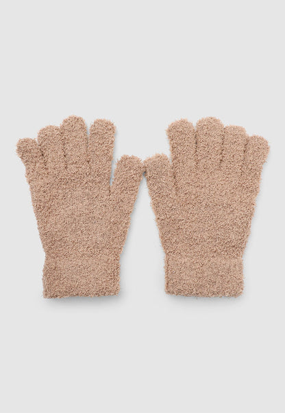 Women's Soft five-finger gloves in solid colour