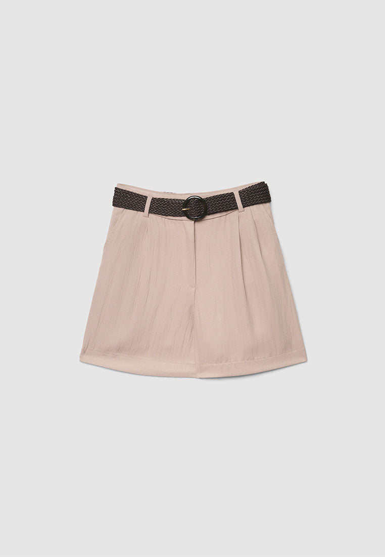 Women's Bermuda Shorts with Braided Belt