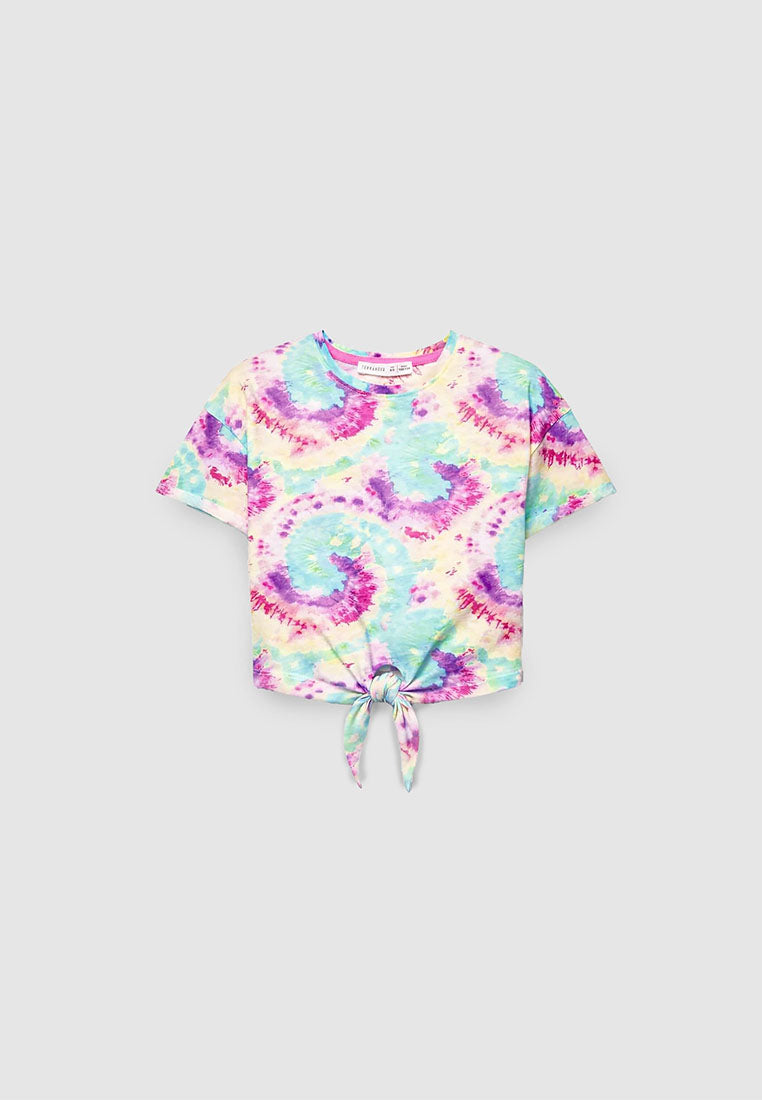 Knot Tie-dye Shirt for Girls