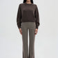 Women's Herringbone Flared Trousers