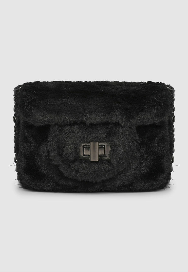 Synthetic fur shoulder bag for Girls