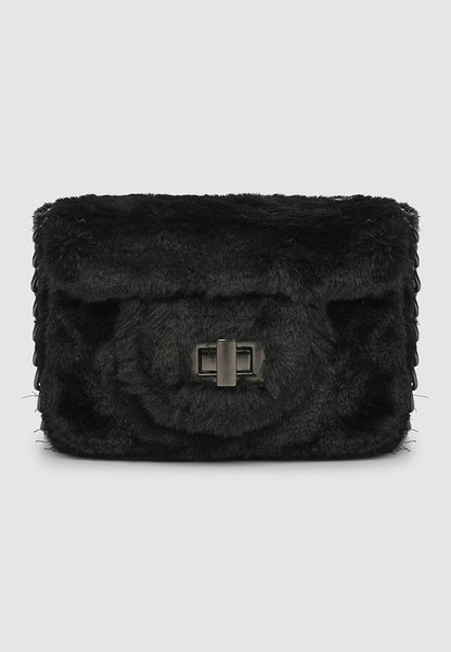 Synthetic fur shoulder bag for Girls