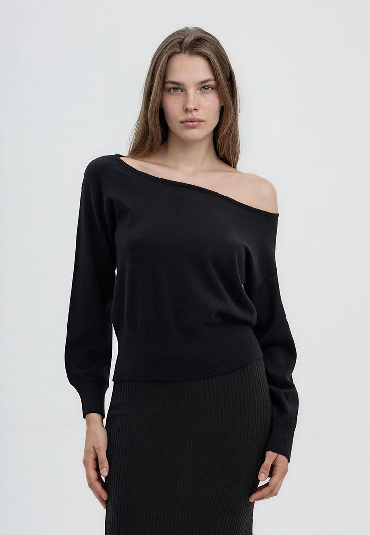 Women's Asymmetric Off Shoulder Sweater