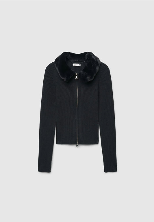 Women's Ribbed Zip-Up Cardigan