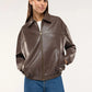 Women's Bomber Jacket with Leather-Effect