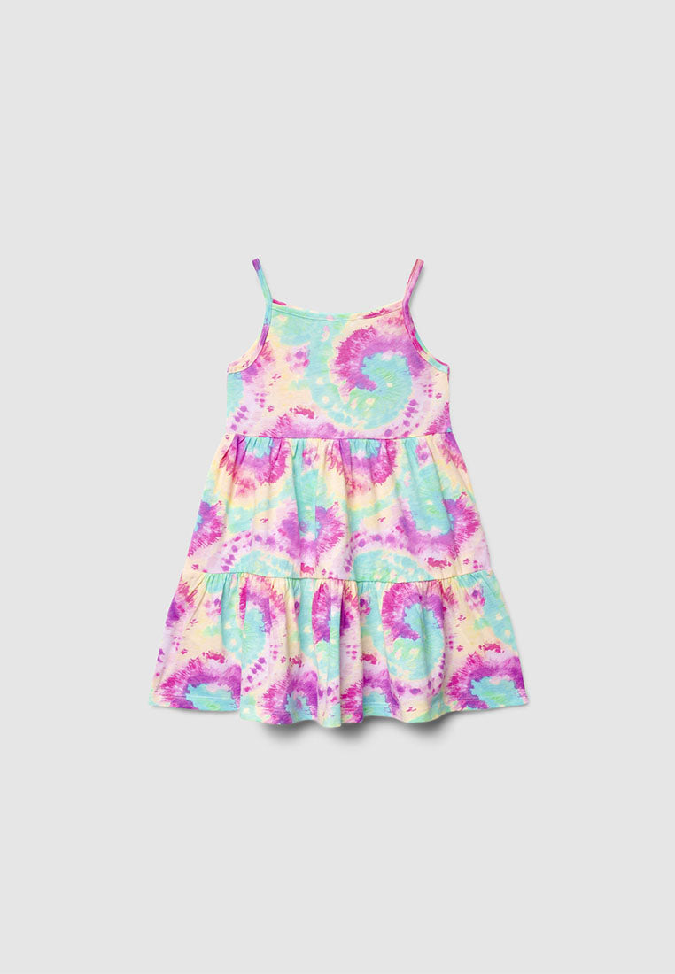 Tie-Dye Print Dress for Girls