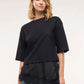 Women's Asymmetric Lace-Trim Layered Top