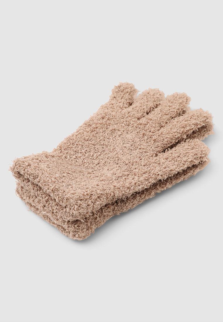Women's Soft five-finger gloves in solid colour
