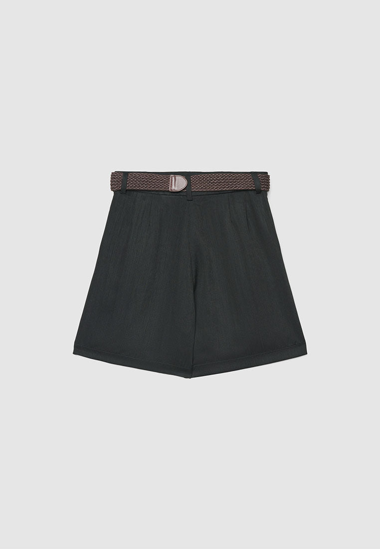 Women's Bermuda Shorts with Braided Belt