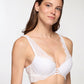Women's Lace Front Cross Detail Push-Up Bra